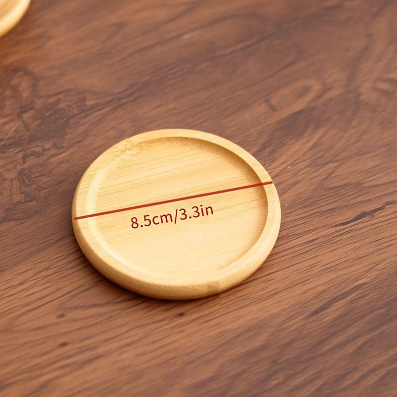 Durable Round Walnut Wood Coaster Mug Coffee Cup Pad Heat Resistant Beech Wood Coaster Stand Table Tableware Decor (as the picture,S)