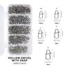 450Pcs Fishing Snap Swivels Stainless Steel Lure Snaps Freshwater Saltwater Boxed for Easy Carry 450pcs Fishing Snaps Boxed
