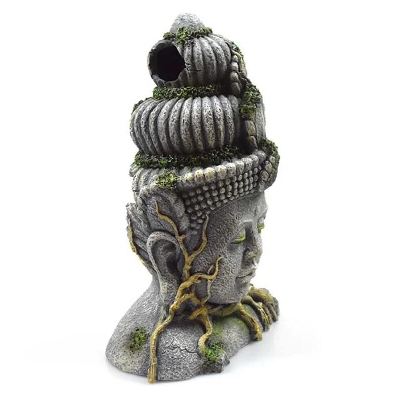 Guanyin-Bodhisattva-Statue aus Kunstharz, Aquarium-Landschaftsgestaltung, Ornament, Simulation, Kunsthandwerk, Aquarium-Dekoration, Fischversteck