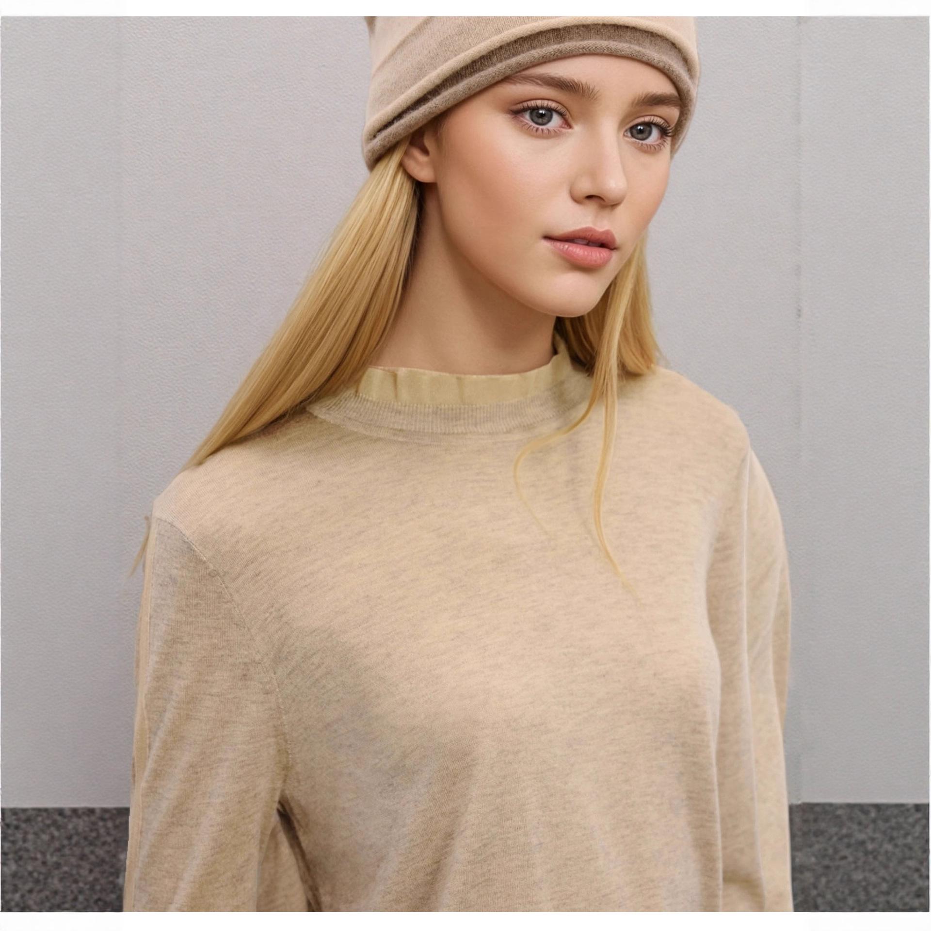 H Family Lettuce-Edge Knitwear Women s Base Top - High-End Fashion for AutumnWinter 2025 M85440 Extra Large хаки 2840₽