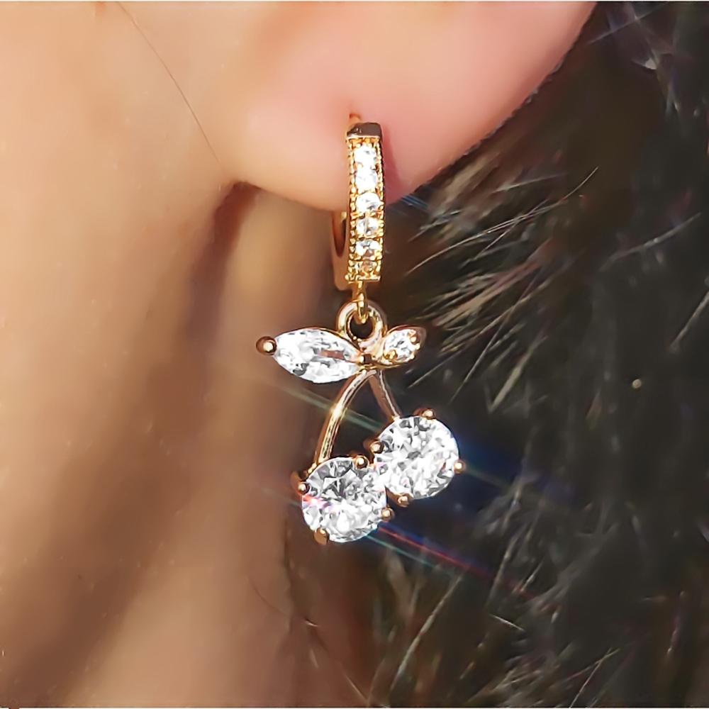 BELLA BOX Delicate Earrings Crystal Round Zirconia Shiny Female Accessories Elegant Party Fashion Jewelry Dangle Earrings For Women