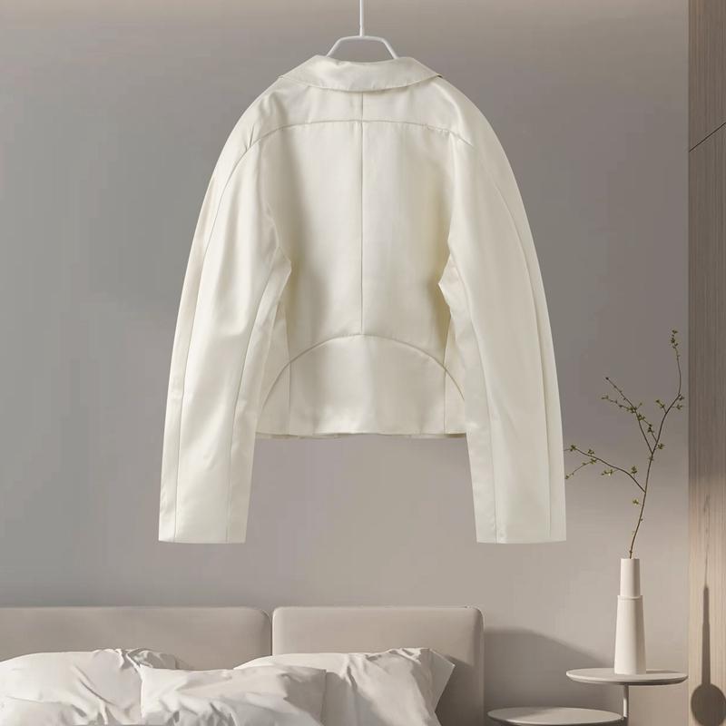 Summer Women's Blazer Lapel Single Button Short Suit Jacket Commuter Long Sleeve Slim Fit Thin Jacket