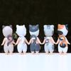 Dumb and Cute Fish-Holding Doll: Trendy Desktop or Car Ornament in Cute Dungarees
