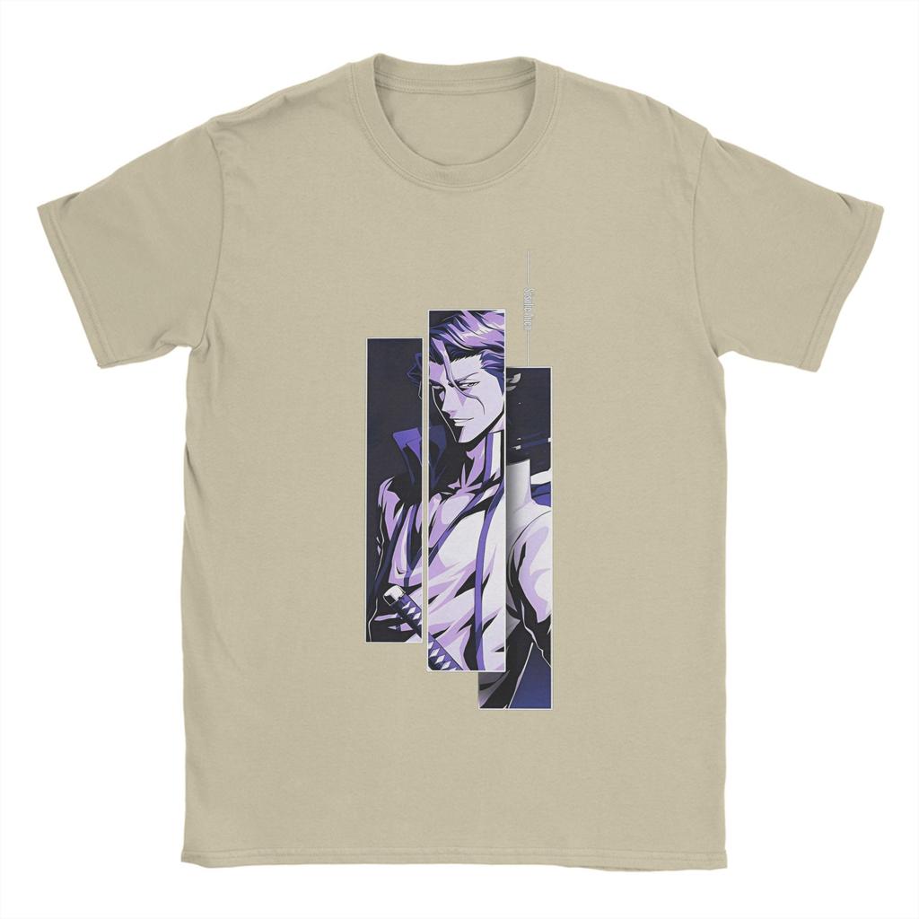 Funny Aizen Sousuke T-Shirt Men O Neck 100% Cotton T Shirt Short Sleeve Tee Shirt Gift Tops