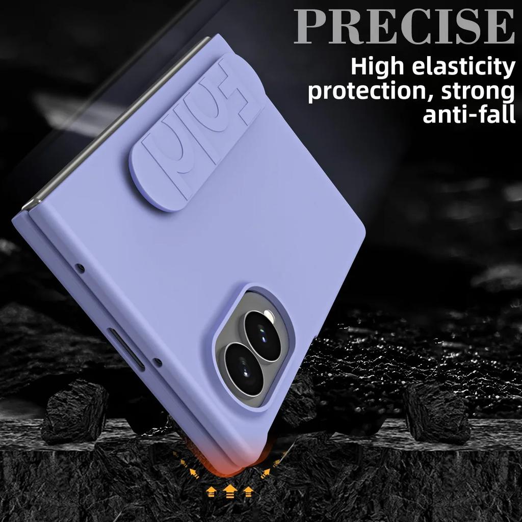 Luxury Soft Silicone Wrist Strap Bracket Case for Samsung Galaxy Z Fold 8 Ultra Fold 7 6 5 4 3 Thin Matte Hard Shockproof Cover