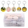 50Pcs DIY Crafts Wooden Discs with Keychain 35mm Round Wooden Ornaments  Reminder Record
