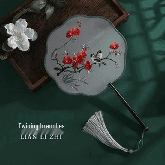 

Ancient Style Children s Hanfu Round Fan - Suzhou Embroidery for Summer Dance and Cheongsam