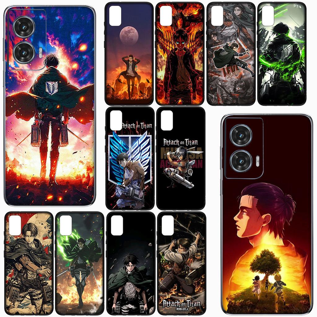 for Motorola Moto G86 G57 G67 G24 G15 G54 Power G13 G14 G34 G35 G45 G53 G55 G75 G72 Case Attack Levi on titan Eren Jaeger anime
