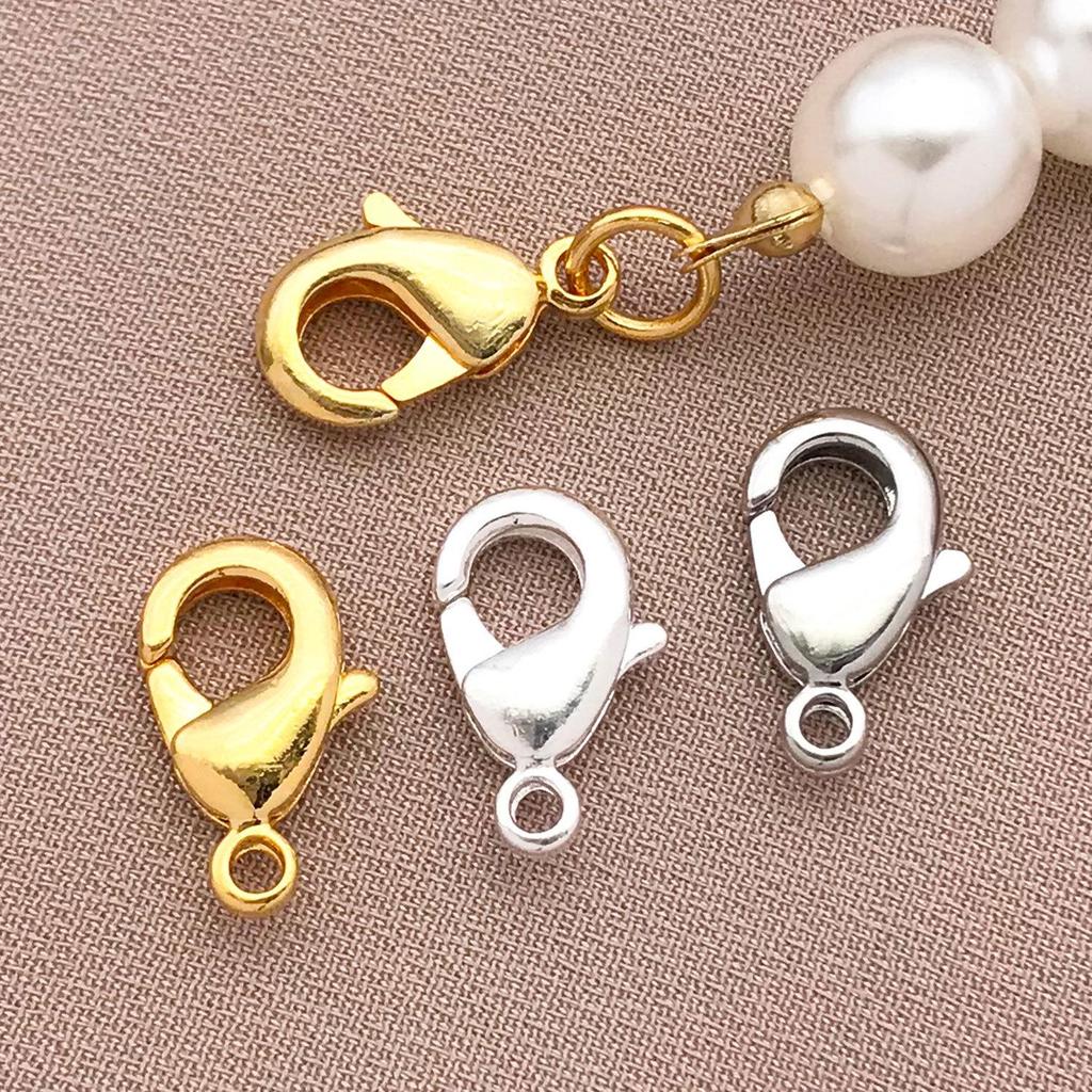 18K Gold-Filled Lobster Clasp, Electroplated Real Gold, Handmade Color-Preserving Spring Clasp for DIY Bracelet/Necklace Jewelry Accessories.