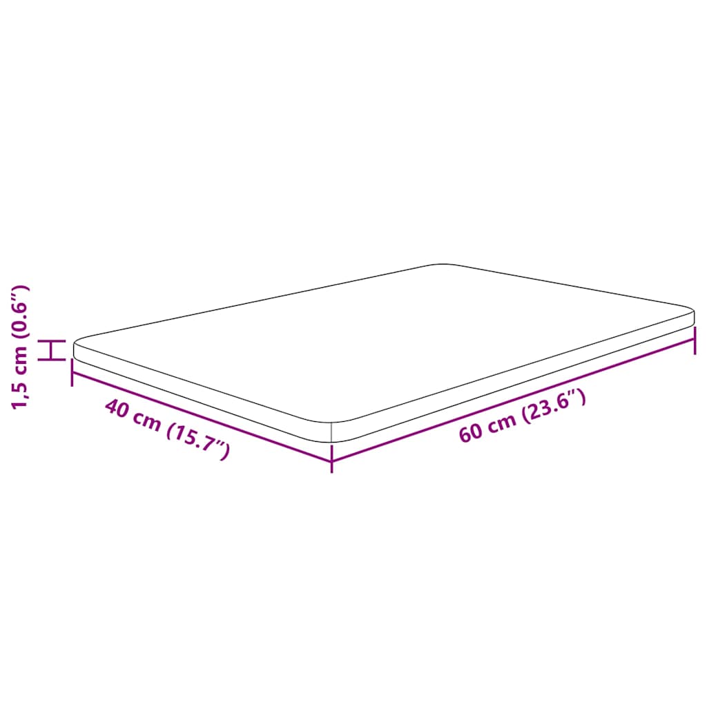 VidaXL Waschtischplatte Dunkelbraun 60x40x1,5 cm Massivholz Behandelt