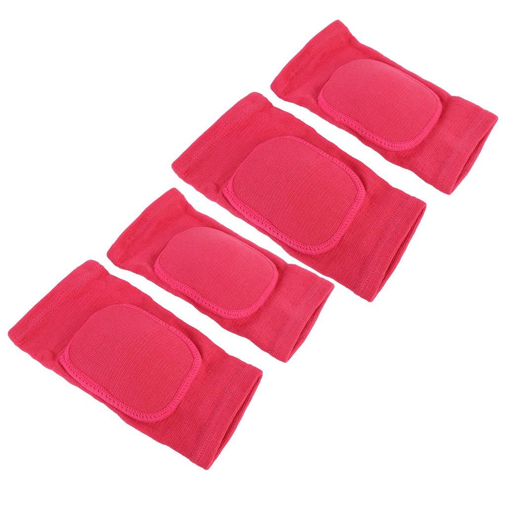 2 Pairs Knee Sleeves High Elastic Breathable Knee Protector Pads for Ice Hockey Skating Running Rose