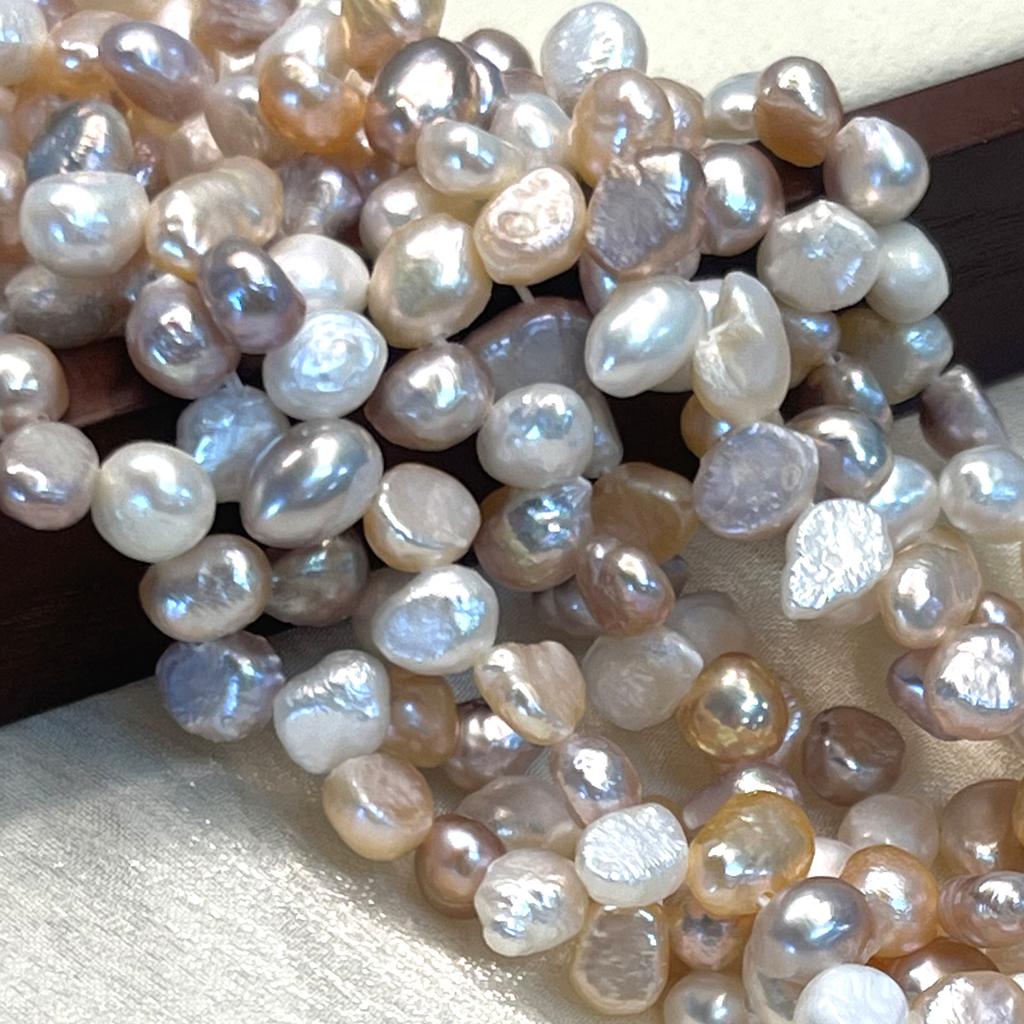 1String, Multicolor Natural Freshwater Pearls, Handmade Baroque Pearl Beads for Jewelry Making DIY Crafts (Beads 5-6mm, Length 36cm)