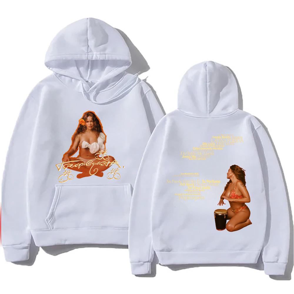 2025 Women's Multicolor Hoodies Karol G Tropicoqueta Tracklist Pullovers Hip Hop Long Sleeve Streetwear Unisex Y2K Clothes Tops