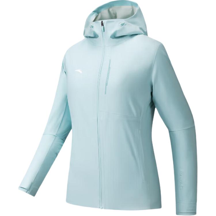 Anta Training Series Storm Jacket Casual Zip Hooded Shell Waterproof Windproof Breathable Women Jackets 162537616-2