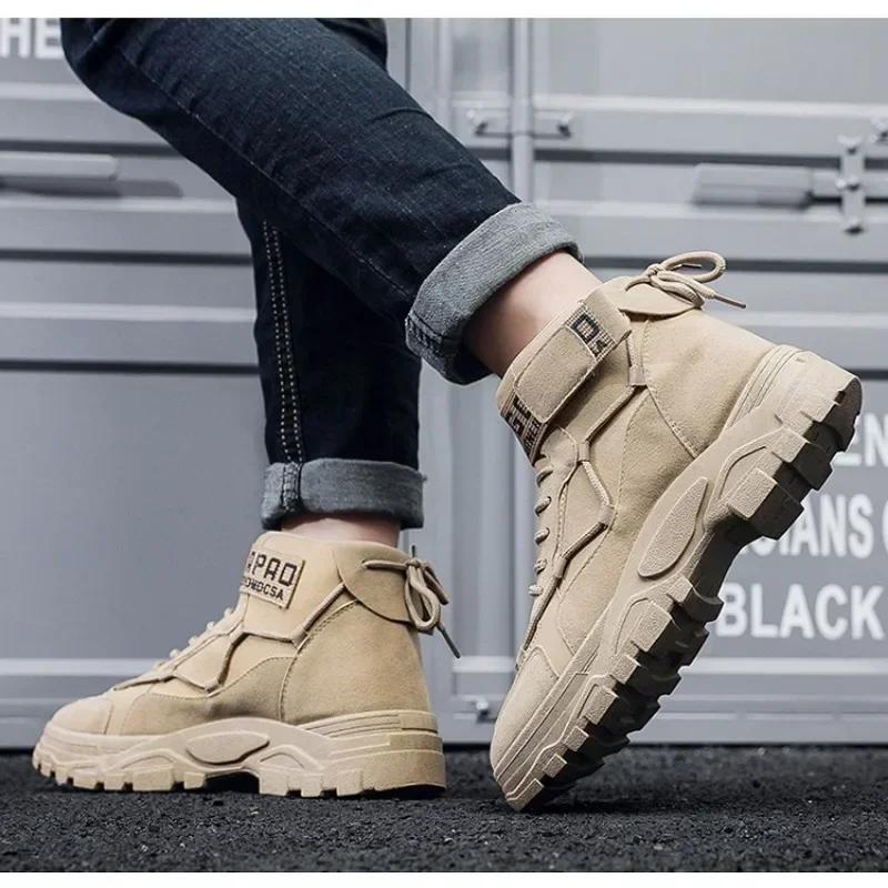 Fashion Men Boots Boots Outdoor Hiking Winter Shoes Light Non-slip Men Desert Ankle Boots Bota Masculina