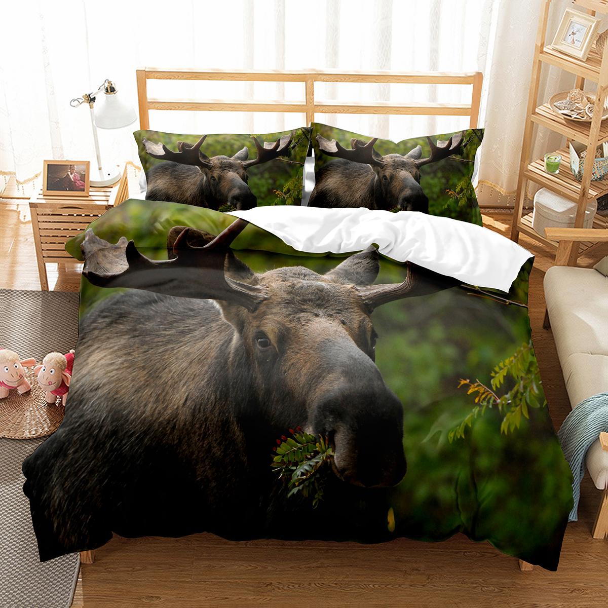 

Пододеяльник с изображением оленя и дикой природы King Queen, комплект постельного белья с изображением оленя и диких животных, покрывало из полиэстера 70x133cm 2pcs