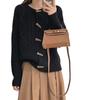 Retro twist sweater jacket women's autumn and winter horn buckle loose lazy knitted cardigan lazy style