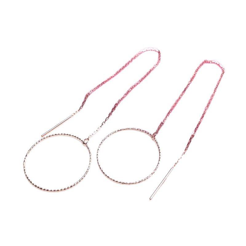 Exquisite Russian 585 Purple Gold Fashion Versatile Large Circle Earphone Women'S Foreign Gas Plated Rose Gold Earphone Women'S