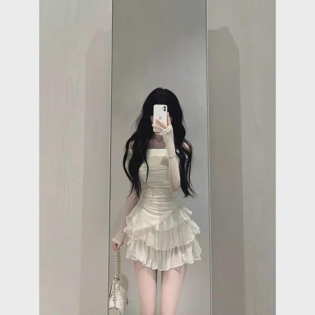 Goddess-Style One-Shoulder Slim Cake Skirt - Perfect for Spring and Summer!