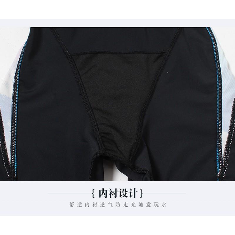 Large Size Swimsuit One-piece Sexy Belly-covering Slimming Boxer Pants Competitive Training Sports Swimming Suit
