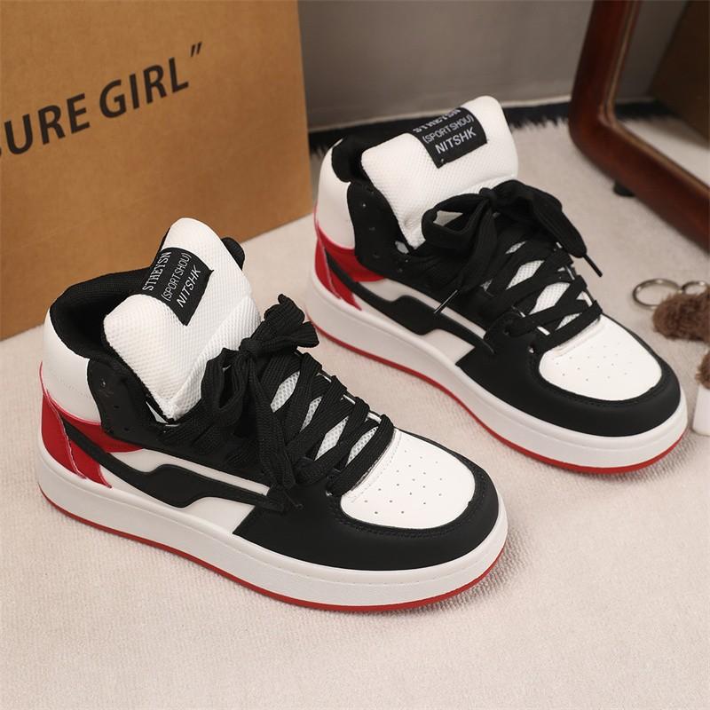 

2025 new color matching trend casual high-top board shoes retro versatile niche fashion sports women s shoes 40