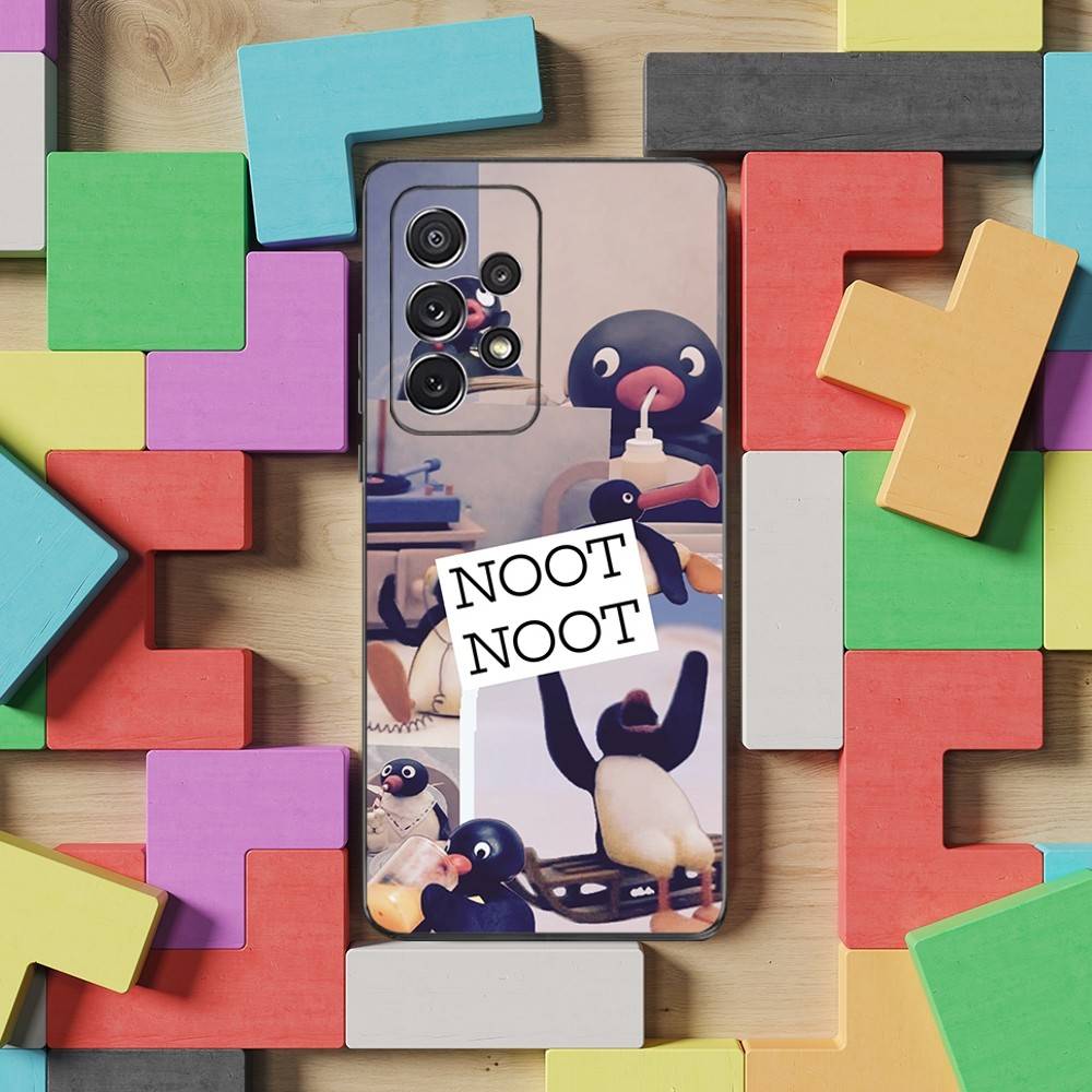 Süßes Tier P-Pingu Pinguin Hülle Für Samsung S21,S9,S22,S25,S20,S10,Plus,Ultra,S24,S23,FE,Lite,Weiches Silikon Schwarz