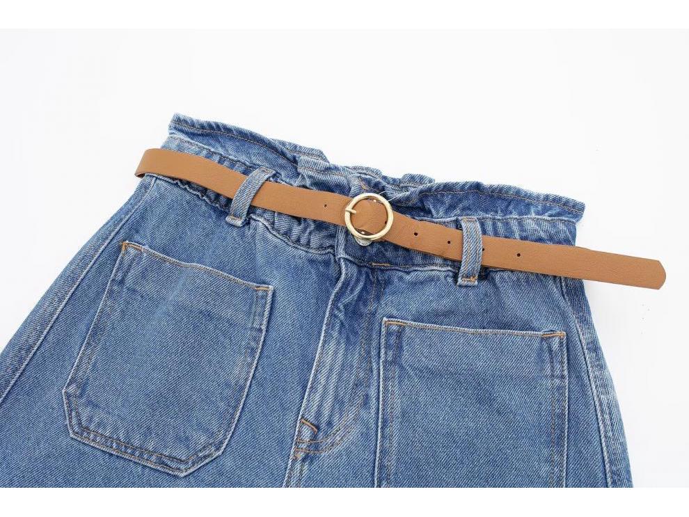 Summer European & American Women's Belted Casual Denim Shorts
