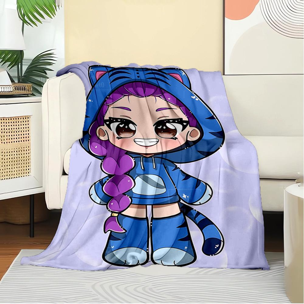 Groupe de Filles Anime K-POP Couverture Douce et Chaude Quatre Saisons Couvre-lit Épais en Tricot Polyester Toutes Saisons pour Lit, Camping, Voyage Cadeau Parfait
