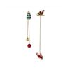 New Asymmetric Snowflake Christmas Boot Hat Drop Earrings for Women Moving Santa Claus Long Tassel Earring Fashion Party Jewelry