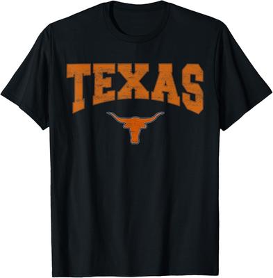 Wttyolo Texas Shirt Dames Heren Kinderen Staat Texas Oranje Tekst T-shirt