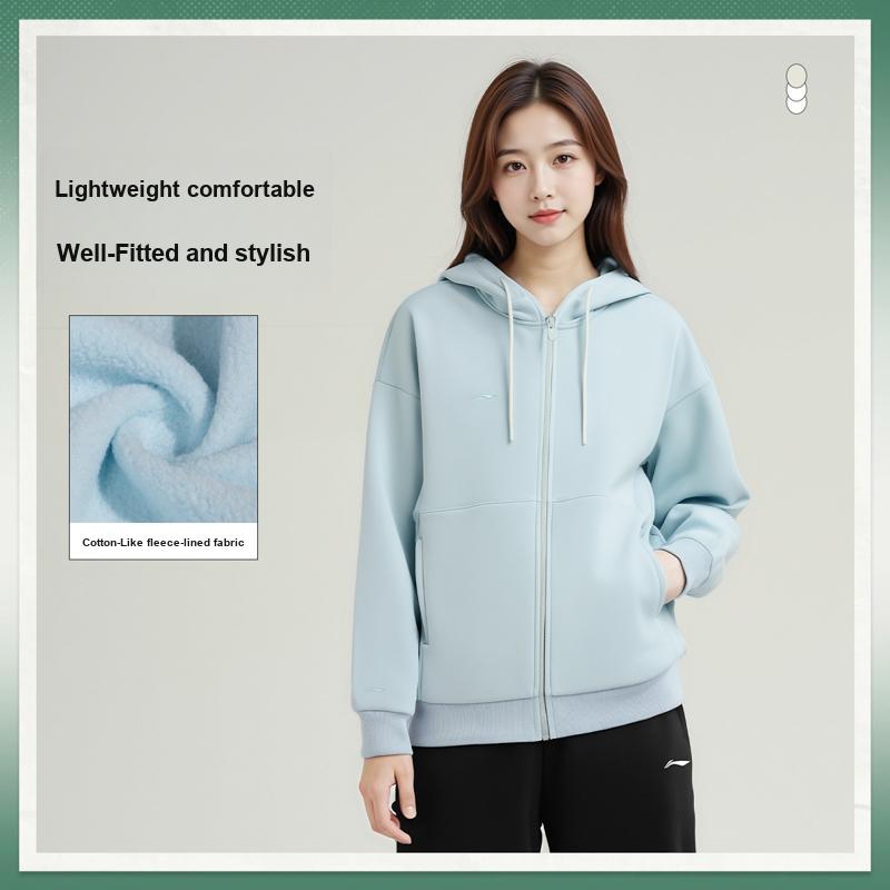 Li-Ning Maglione Girocollo Sportivo Versatile Moda Comodo Trendy Vitalità Semplice Felpa Felpa Donna AWDVJ00-3