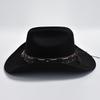 New Vintage Western Cowboy Hat with Punk Belt Men's Gentleman Cloche Church Caps Lady Roll Up Jazz Cowgirl Hats