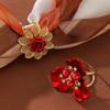 Retro French Camellia Flower Scarf Buckle - Handmade High-End Fashion Accessory