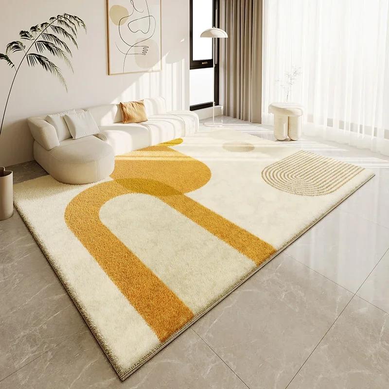 Large Area Bedroom Decor Anti-slip Carpet Cream Style Carpets for Living Room Fluffy Soft Lounge Floor Mat Thick Plush Study Rug