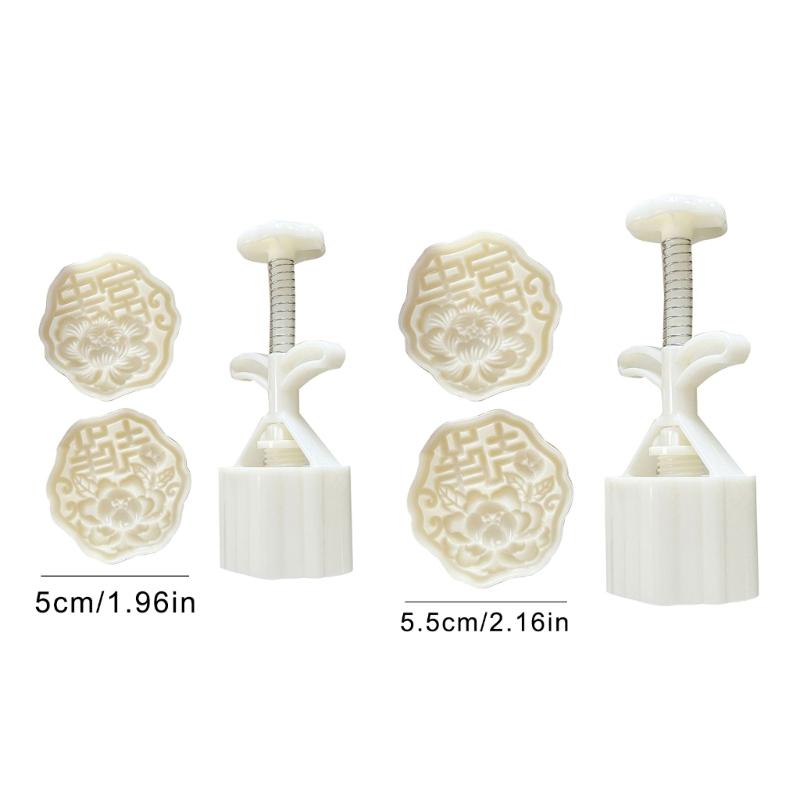 MidAutumn Festival Moon Cake Maker 3D Flower Pattern Moon Cake Molds Cookie Stamp Hand Press Cookie Dessert Cutter