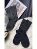 European Double Needle Luxurious Women's Mid-Calf Star-Studded Cotton Socks - Slimming, High-End, and Ultra Shiny Design