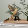Hand Carved Wooden Hummingbird Figurines Hanging Ornament for Car Office Home Decors Wood Hummingbird Wind Chimes