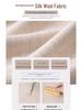Women's High-Waist Woolen Pants - Fleece Lined, Wide-Leg, Slim Fit, Herringbone Pattern - Plus Size, Autumn/Winter 2024