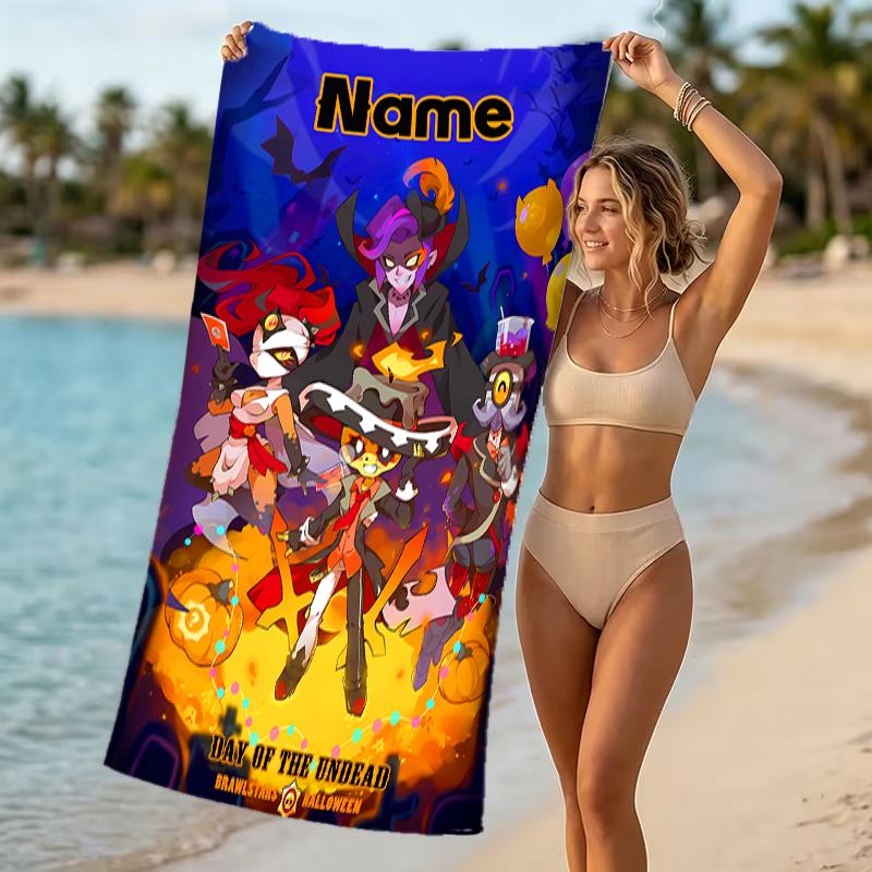 Customizable personalized beach towels Brawl Stars themed designs.Suitable for the beach, yoga, sports;ideal as beach accessories