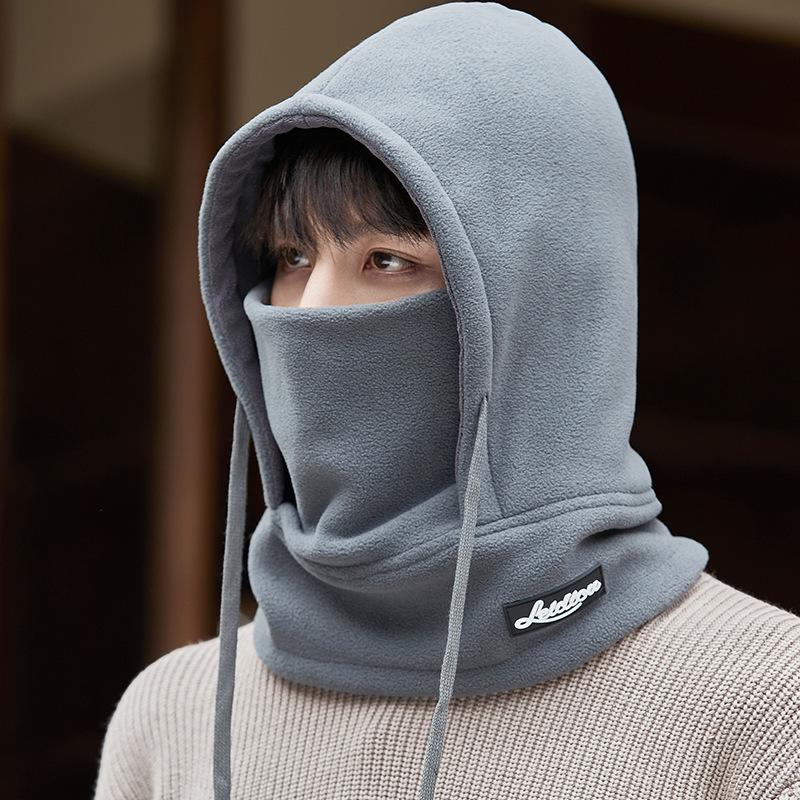 Couple's Windproof Fleece Lined Pullover Hat & Face Mask with Ear Protection and Thick Neck Warmer