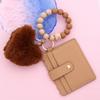 Solid Leather Wristlet Keychain Tassel Design Leather Tassel Wallet Keychain  Daily Accessory