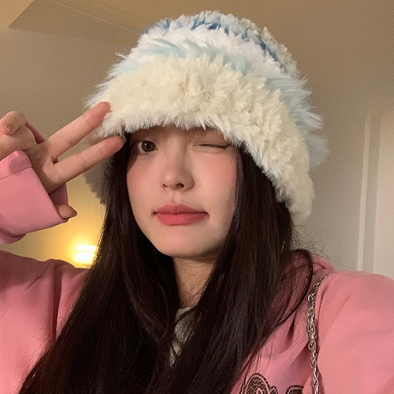 Autumn And Winter Plush Thick Cold-Proof Wool Hat Warm Ear Protection Knitted Hat For Women