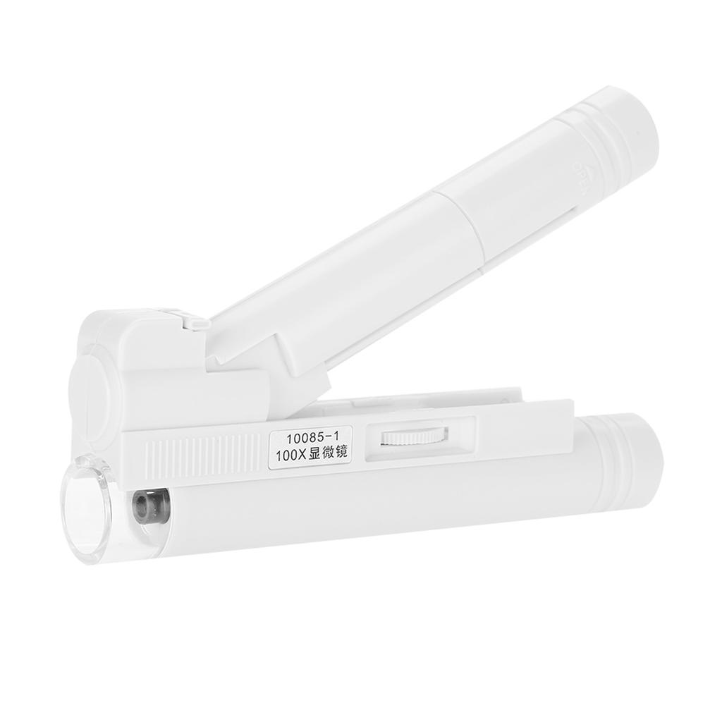 100X Zoom Mikroskop Doppelrohr Schmucklupe Taschenlupe mit LED-Licht