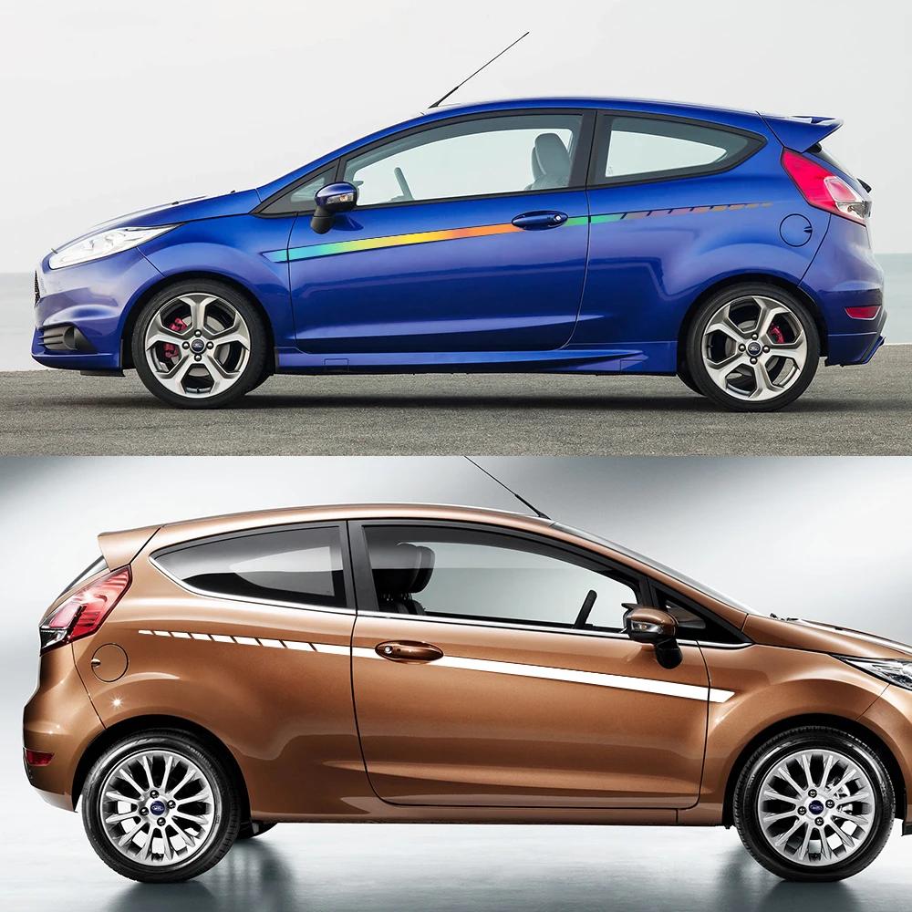 Car Door Side Waist Line Stripes Decals Racing Stripes Vinyl Sticker Accessories For Ford Fiesta MK7 3 Door 2008 - 2017 ST200