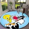 1pc Tweety Sylvester Rug, Comfortable Printed Home Round Carpet, Cozy Office Chair Rug