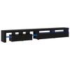 TV Cabinet Set 3 Pcs Black Oak Effect 290 X 36.5 X 40 Cm