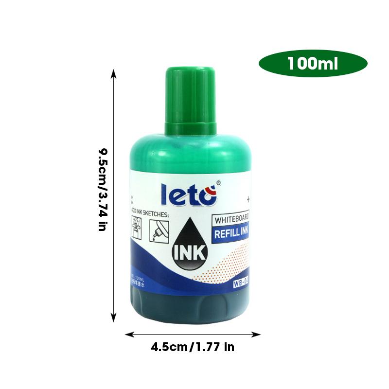 1 Box 100ml Whiteboard Marker Ink Refill Fluids Red Blue Black Green Colors Compatible with All Erasable Whiteboard Markers