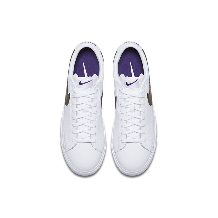 Nike Blazer Prm Su19 Casual Durável Tênis de Skate Cano Baixo Masculino Tênis Branco Roxo BQ7460-100