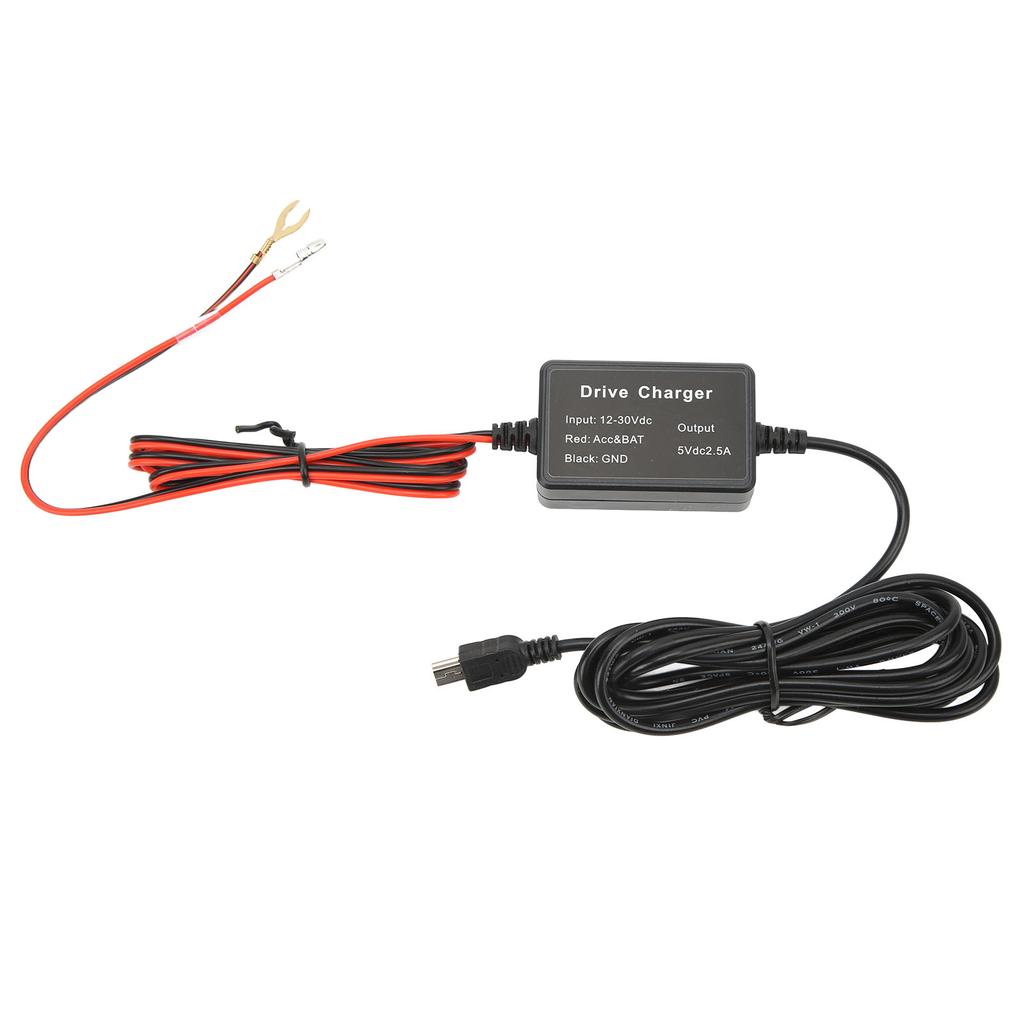 Dashcam Hårdkopplingssats MINI USB-adapter 12V‑30V till 5V Säker för Backspegelkamera GPS-navigator