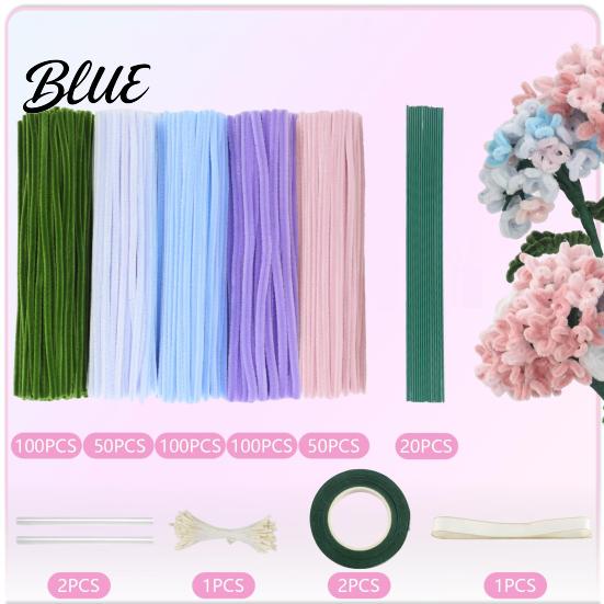 Assorted Pipe Cleaners Shaping Flowers Bouquets DIY for Crafts Pack Set Kit Flexible Making Accessories